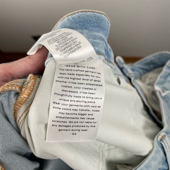 Good American Good Legs High Rise Cropped Mini Bootcut Jeans Size 26 Light Wash - Picture 11 of 12